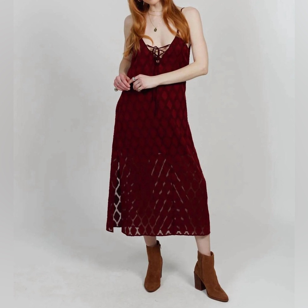 NWT Band of the Free Lila Merlot Midi Dress Size M